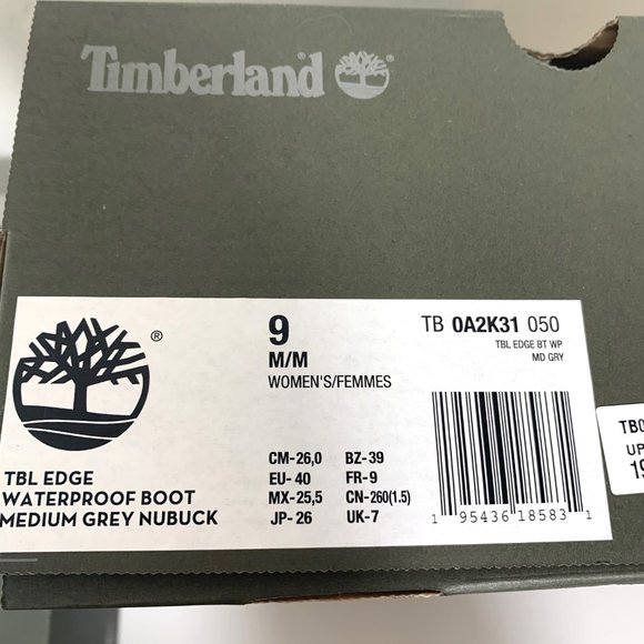 Timberland GreenStride Edge Waterproof Boots Leather Hiker Booties Grey Nubuck - Picture 8 of 8